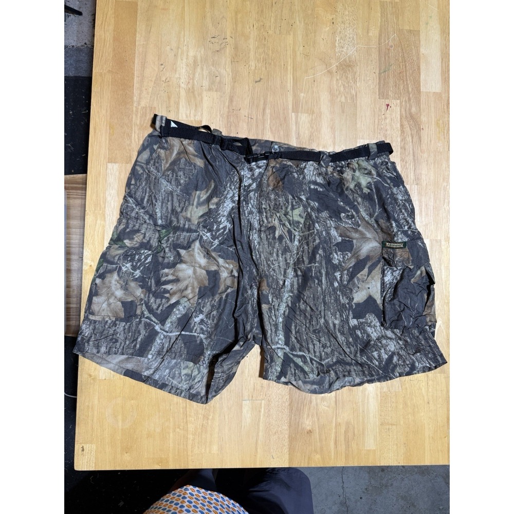 Remington Camo Cargo Shorts Mens L 36-40 Nylon Hunting Mossy Oak Belted Cargo